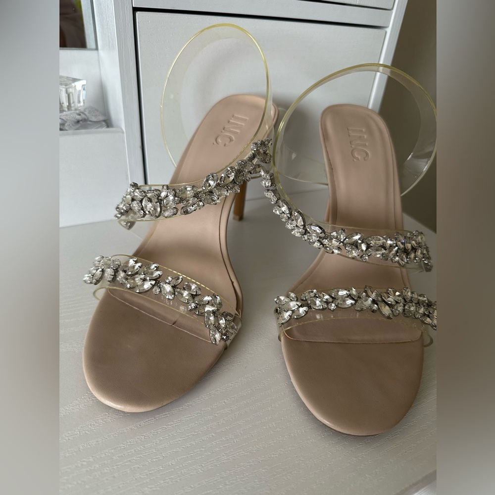 TLC Tan Crystal Embellished Heels